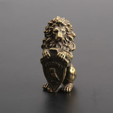Load image into Gallery viewer, Antique Bronze Male Lion King Statue Small Ornaments Solid Copper Mountain Lions Miniature Figures Brass Sculpture Crafts Decor
