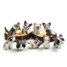 Load image into Gallery viewer, 9pcs Cheese Cat miniature figurine cartoon animals statue Models Bonsai Garden Small Ornament Landscape Home & Garden Decoration