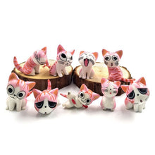 Load image into Gallery viewer, 9pcs Cheese Cat miniature figurine cartoon animals statue Models Bonsai Garden Small Ornament Landscape Home & Garden Decoration
