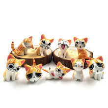 Load image into Gallery viewer, 9pcs Cheese Cat miniature figurine cartoon animals statue Models Bonsai Garden Small Ornament Landscape Home & Garden Decoration