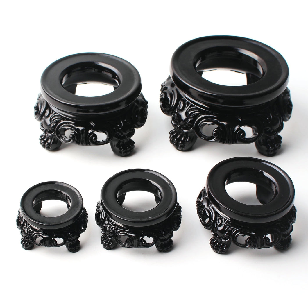 5 Size Crystal Ball Sphere Base Support Caved Brown Resin Pedestal CRYSTAL Sphere Holding Statue Decor Gift