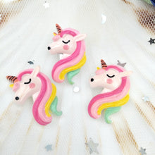 Load image into Gallery viewer, 10pcs/lot flatback resin unicorn cabochons kawaii planar  Decoration Charm Craft DIY Hair Ornament Accessories
