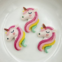 Load image into Gallery viewer, 10pcs/lot flatback resin unicorn cabochons kawaii planar  Decoration Charm Craft DIY Hair Ornament Accessories
