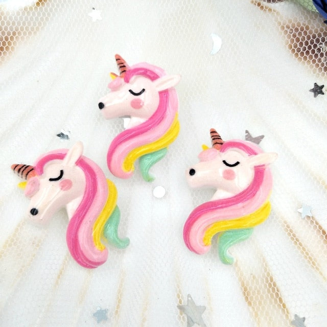 10pcs/lot flatback resin unicorn cabochons kawaii planar  Decoration Charm Craft DIY Hair Ornament Accessories